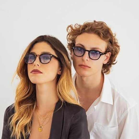 Retro Square Sunglasses for Women Mens Trendy Small Circle Tortoise Tinted